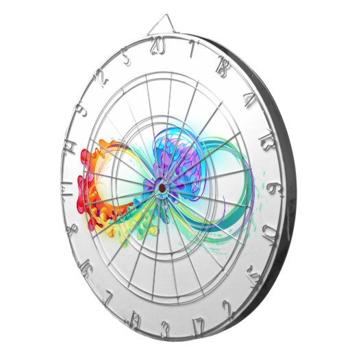 Oneindigheid met regenboogkwal dartbord (Voorkant Rechts)