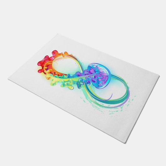 Oneindigheid met regenboogkwal deurmat (Schuin)
