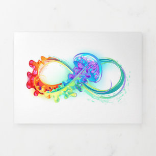 Oneindigheid met regenboogkwal drieluik kaart