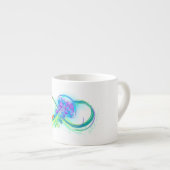 Oneindigheid met regenboogkwal espresso kop (Voorkant rechts)