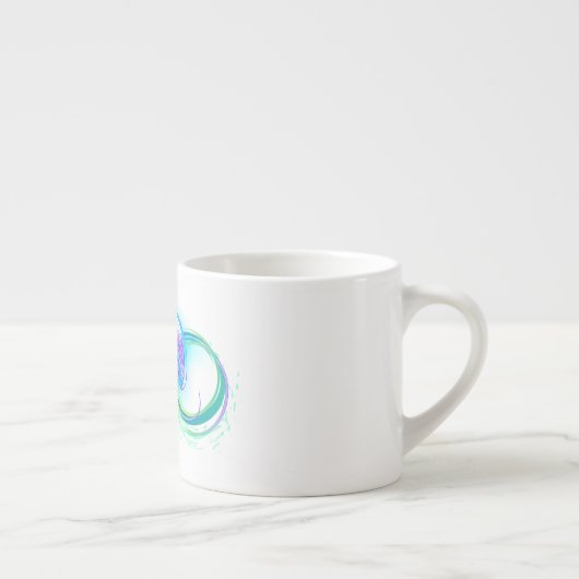 Oneindigheid met regenboogkwal espresso kop (Rechts)