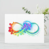 Oneindigheid met regenboogkwal feestdagenkaart (Staand voorkant)