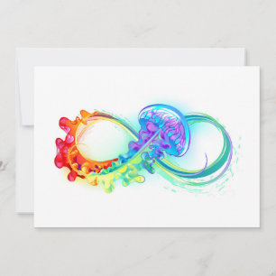 Oneindigheid met regenboogkwal feestdagenkaart
