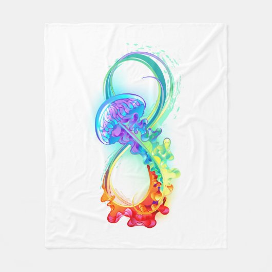 Oneindigheid met regenboogkwal fleece deken (Voorkant)