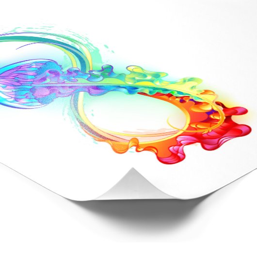 Oneindigheid met regenboogkwal foto afdruk (Hoek)