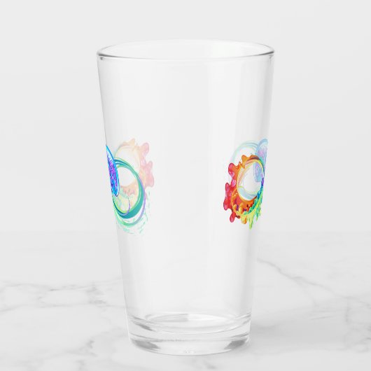 Oneindigheid met regenboogkwal glas (Rechts)
