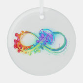 Oneindigheid met regenboogkwal glas ornament (Voorkant)