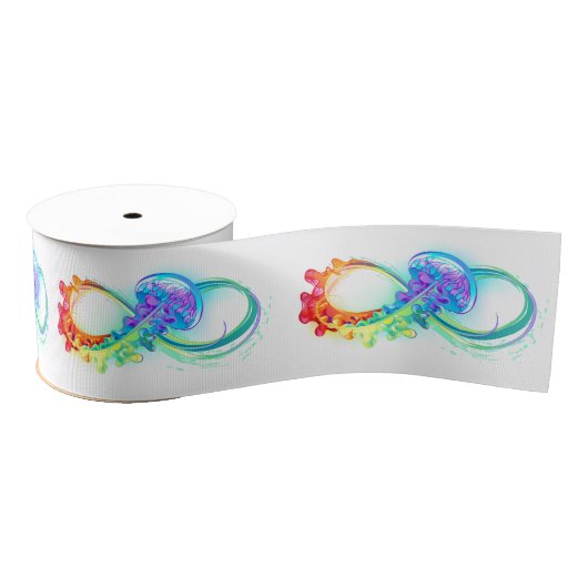 Oneindigheid met regenboogkwal grosgrain lint (Spoel)