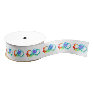 Oneindigheid met regenboogkwal grosgrain lint