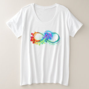 Oneindigheid met regenboogkwal grote maat t-shirt
