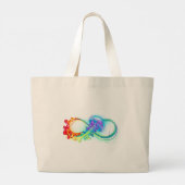 Oneindigheid met regenboogkwal grote tote bag (Achterkant)