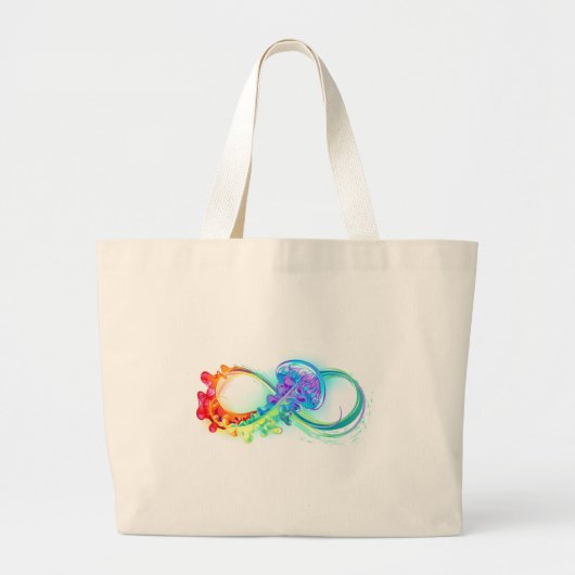 Oneindigheid met regenboogkwal grote tote bag (Voorkant)