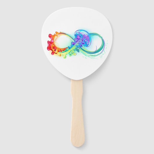 Oneindigheid met regenboogkwal handwaaier (Voorkant)