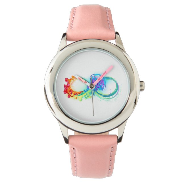 Oneindigheid met regenboogkwal horloge (Voorkant)