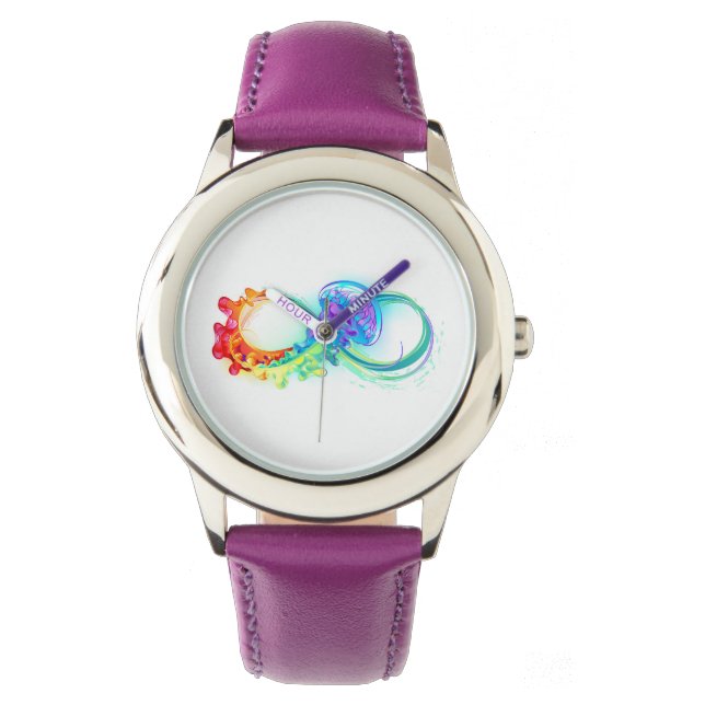 Oneindigheid met regenboogkwal horloge (Voorkant)