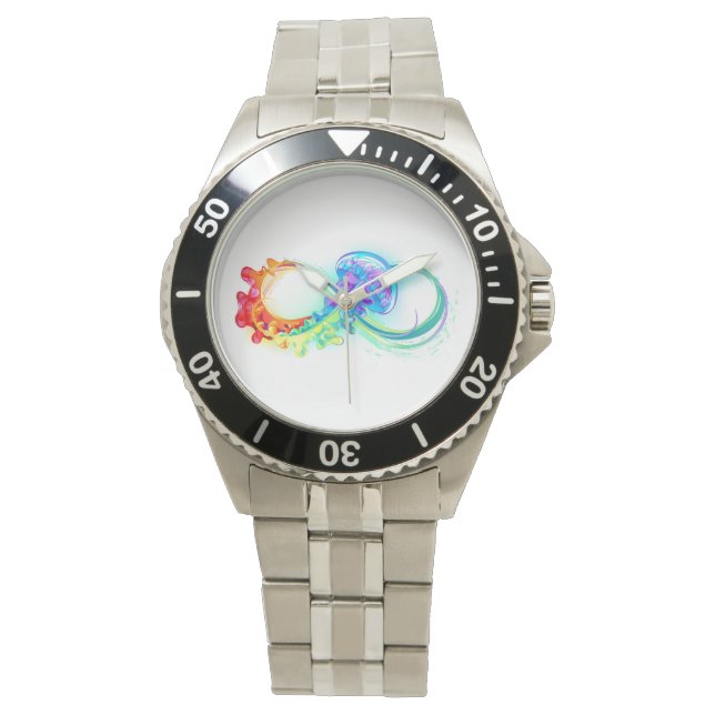 Oneindigheid met regenboogkwal horloge (Voorkant)