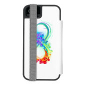 Oneindigheid met regenboogkwal incipio iPhone portemonnee hoesje (Agenda Achterkant)