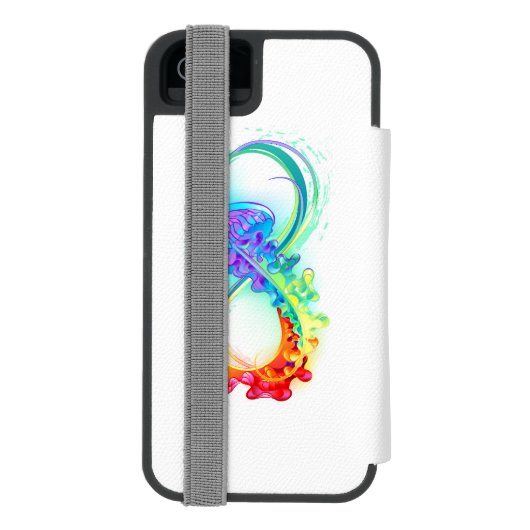 Oneindigheid met regenboogkwal incipio iPhone portemonnee hoesje (Agenda Achterkant)