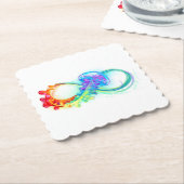 Oneindigheid met regenboogkwal kartonnen onderzetters (Gebogen)