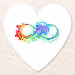 Oneindigheid met regenboogkwal kartonnen onderzetters