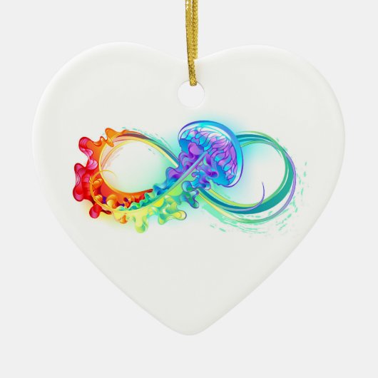 Oneindigheid met regenboogkwal keramisch ornament (Voorkant)