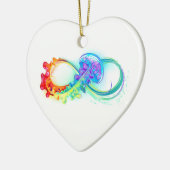 Oneindigheid met regenboogkwal keramisch ornament (Links)