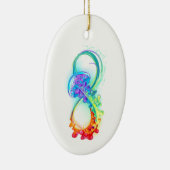 Oneindigheid met regenboogkwal keramisch ornament (Rechts)