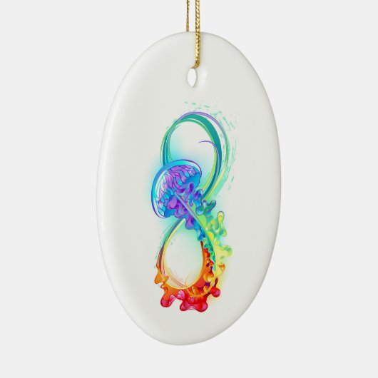 Oneindigheid met regenboogkwal keramisch ornament (Rechts)