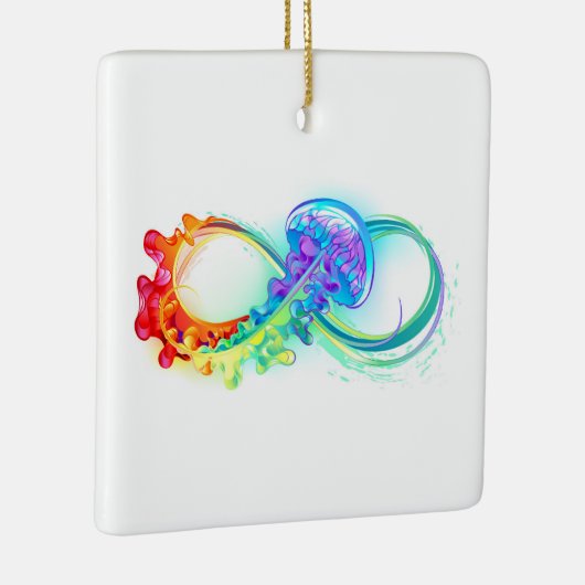 Oneindigheid met regenboogkwal keramisch ornament (Rechts)