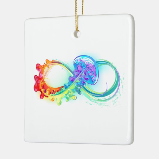 Oneindigheid met regenboogkwal keramisch ornament (Links)