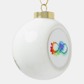 Oneindigheid met regenboogkwal keramische bal ornament (Links)