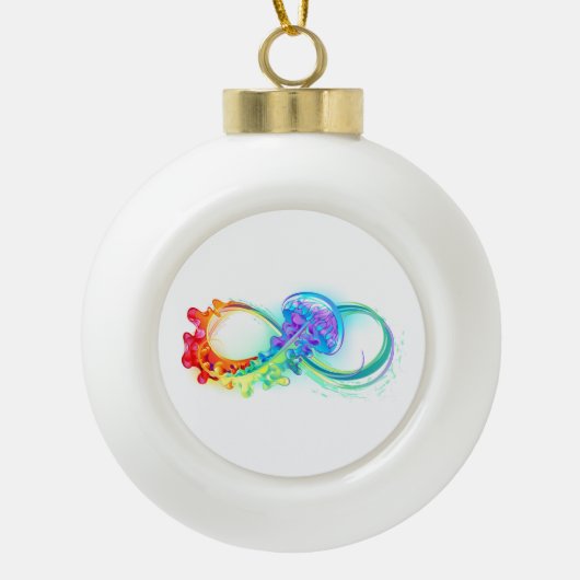 Oneindigheid met regenboogkwal keramische bal ornament (Voorkant)