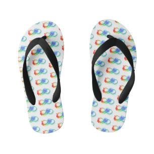 Oneindigheid met regenboogkwal kinder teenslippers