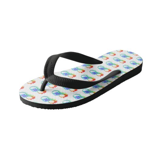 Oneindigheid met regenboogkwal kinder teenslippers (Schuin)