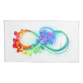 Oneindigheid met regenboogkwal kussensloop (Achterkant-Rechts)