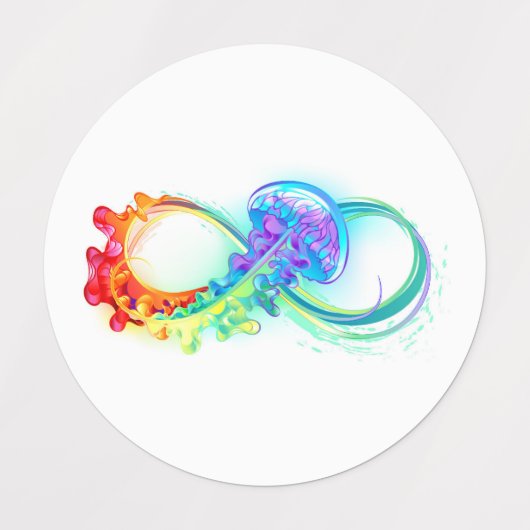 Oneindigheid met regenboogkwal labels (Design 1)