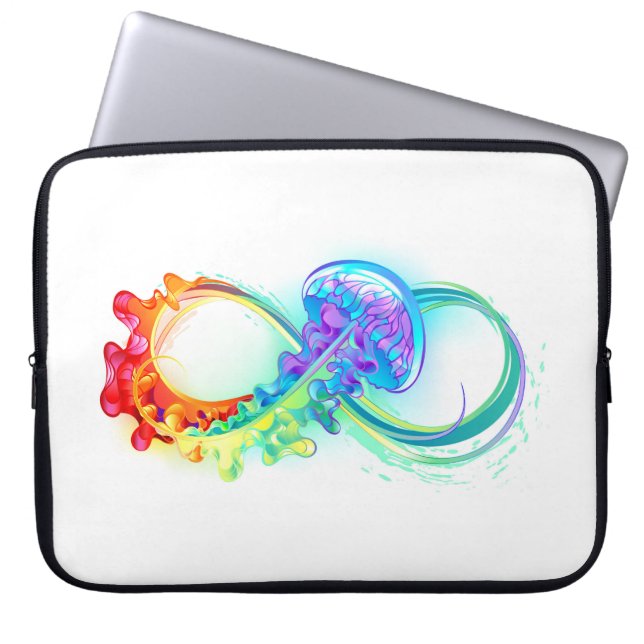 Oneindigheid met regenboogkwal laptop sleeve (Voorkant)
