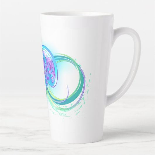 Oneindigheid met regenboogkwal latte mok (Rechts)