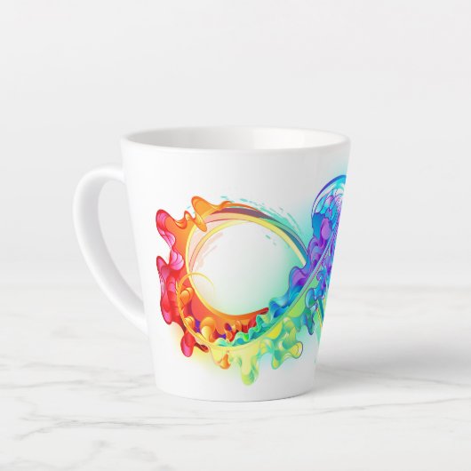 Oneindigheid met regenboogkwal latte mok (Linkerhoek)