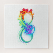 Oneindigheid met regenboogkwal legpuzzel (Horizontaal)