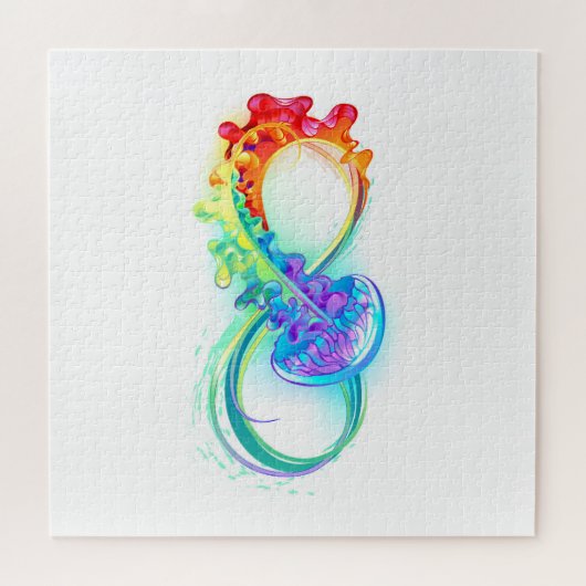 Oneindigheid met regenboogkwal legpuzzel (Horizontaal)