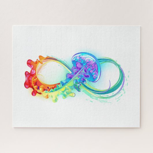 Oneindigheid met regenboogkwal legpuzzel (Horizontaal)