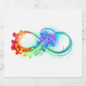 Oneindigheid met regenboogkwal likeurfles etiket (Enkel label)