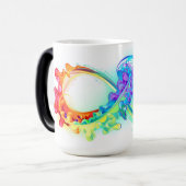 Oneindigheid met regenboogkwal magische mok (Voorkant links)