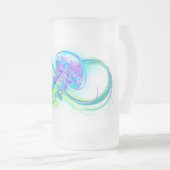 Oneindigheid met regenboogkwal matglas bierpul (Voorkant rechts)