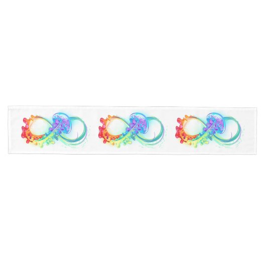 Oneindigheid met regenboogkwal medium tafelloper (Horizontaal)