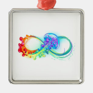 Oneindigheid met regenboogkwal metalen ornament