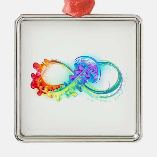 Oneindigheid met regenboogkwal metalen ornament (Voorkant)