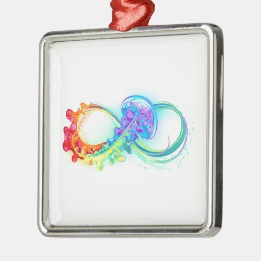 Oneindigheid met regenboogkwal metalen ornament (Links)