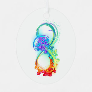 Oneindigheid met regenboogkwal metalen ornament